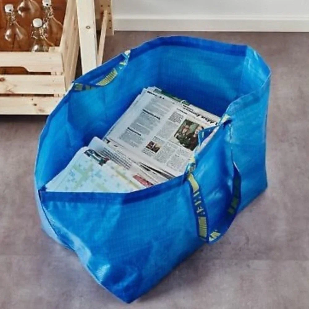 NEW Lot‎ of Five 5 Frakta Large 19 Gallon Blue IKEA Tote Carrying Storage Bags